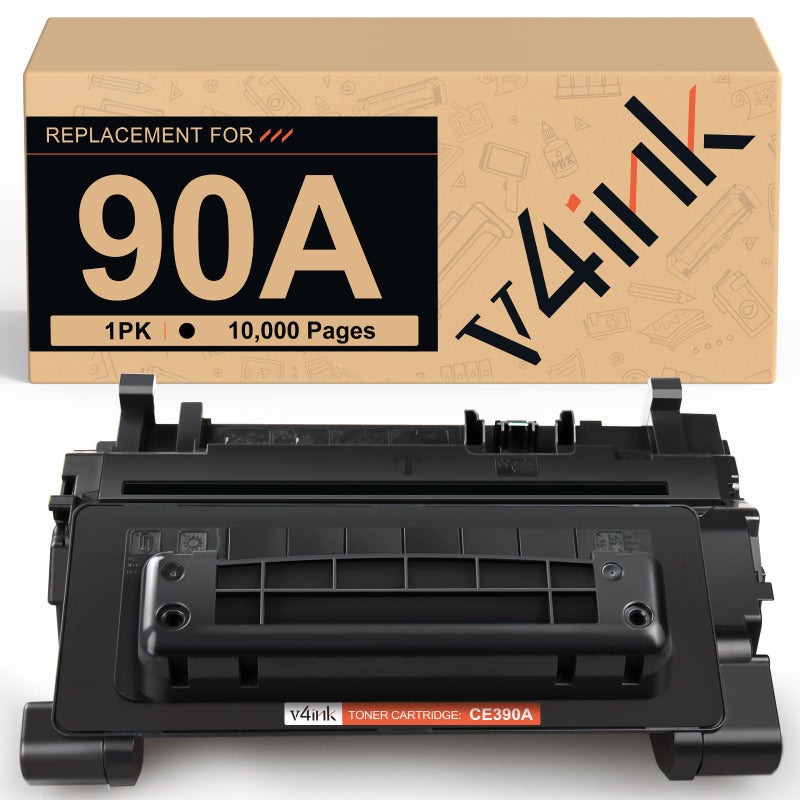 v4ink Compatible CE390A Toner Replacement for HP 90A Toner Cartridge for HP Laserjet Enterprise 600 M601 M601n M601dn M602 M602n M602dn M602x M603 M603n M603dn M603xh MFP M4555f M4555fskm M4555h - Image 1